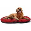 Ferplast Cuccia Cane Relax, Cuscino per cani di taglia grande, Cuccia Gatto, Tappetino per cucce e auto -Lavabile - in Cotone con Soffice Imbottitura, 100 x 63 cm. Rosso