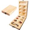 GBKDQQ Mancala - Gioco da tavolo in legno naturale, con pietre colorate e sacchetto, gioco di strategia Kalaha, gioco di gemme per la promozione dell'intelligenza in famiglia, amici e bambini