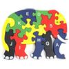 BLUECHOLON Puzzle, Puzzle Educativo in legno, Animali e veicoli, 25 x 20 cm, Numeri e lettere Alfabeto, Multicolore (Elefante)
