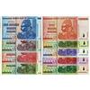 RBZ Zimbabwe 10, 20, 50, 100 Trillion, 1, 5, 10, 20, 50 Billion Dollar, currency 2008 banknotes bills World inflation record 9 notes set by RBZ