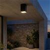 Plafoniera da soffitto E27 Quadrata IP54 in Alluminio - Nera
