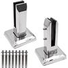 ZONADAH 304,Set di 2 pali in vetro in acciaio inox di alta qualità, montaggio a pavimento, quadrati, recinzioni per piscina, giardino, montanti per balaustra, supporti