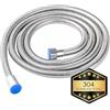 DEANKEJI Tubo per Doccia 5m, Acciaio Inox 304 Tubo Soffione Doccia, Connettore da 1/2 Pollice Tubos Flessibile Doccia, Antideflagrante Flessibili per Miscelatori, Bagno, Cucina, Hotel