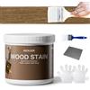 MOLLOR Tintura per Legno ad Acqua 500g, Olio per Legno con Finiture Multiple per Mobili Interni ed Esterni, Pannelli Legnosi, Armadi e Cosi', Asciuga Veloce, Basso Odore (Naturale con Strumenti)