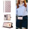 YANJIEER ESONG Cover Portafoglio per iPhone 13 / iPhone 14 con Cinturino,Custodia A Libro In PU Pelle Flip Cover,Caso Antiurto Case per Donna Con Slot Per Schede,Magnetica,Supporto Rosa