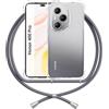 ANFAIRLACE Cover Cordino Compatibile con Honor 400 Pro 5G, Custodia Cuscino d'Aria Trasparente TPU Morbido Silicone Regolabile Antiurto Collana Chiaro Case, Grigio