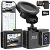 ZOBMIO Dashcam auto anteriore posteriore 4K/2.5K, dash cam WiFi 5GHz con GPS, IPS da 2,0, grandangolo da 170°, Sorveglianza del parcheggio 24 ore su 24,WDR,sensore G,registrazione in loop,scheda SD da 64 GB