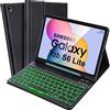 SOPPY Custodia Tastiera Retroilluminata per Samsung Galaxy Tab S6 Lite 10.4 2024/2022/2020, Layout Italian, 7 Colori Retroilluminazione, Porta Penna S, Copertura Sottile, Nero