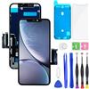 HXAQGP Per iPhone XR Display LCD FHD Schermo di ricambio 3D Touch Digitalizzatore Telaio Assemblaggio completo con kit di strumenti di riparazione + adesivo impermeabile + pellicola protettiva per lo schermo