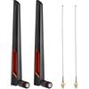 Superbat Antenna WiFi Doppia Banda 2,4 GHz 5 GHz 5,8 GHz Antenne WLAN RPSMA Maschio 8dBi con Cavo 15cm RPSMA Femmina per Scheda Mini PCIE Router Wireless PC Desktop Ripetitore (2 pezzi)