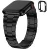 Fullmosa Cinturino per Apple Watch SE3 40mm 41mm 38mm Acciaio Inox, Nero