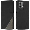 SONWO Cover per Moto G84 5G, Flip Caso in PU Pelle Case Cover Custodia con Slot per Schede e Supporto Stand per Moto G84 5G, Nero