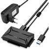 AGPtek USB 3.0 to IDE/SATAConverter, Adattatore Disco Rigido con Power Switch per 2.5/3.5SATA /IDE/SSD Disco Rigido, Support4TB, Include 12V 2 Adattatori & Cavo USB 3.0