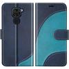 BoxTii Cover per Xiaomi Redmi Note 9 / Redmi 10X 4G, Custodia in PU Pelle Portafoglio per Xiaomi Redmi Note 9 / Redmi 10X 4G, Magnetica Cover a Libro con Slot per Schede, Blu