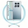 ANFAIRLACE Cover Cordino Compatibile con Xiaomi Redmi Note 15 Pro 5G, Blu | Custodia Laccio Trasparente Silicone Morbido Regolabile Antiurto Rinforza Angoli Chiaro Case