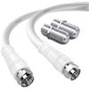 TUOLNK RG6 Cavo antenna TV da F maschio a F maschio RG6 Cavo coassiale con connettore di compressione F femmina 75 Ohm, per decoder via cavo, TV, satellite, router digitale 32,8 piedi (1M)