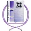 ANFAIRLACE Cover Cordino Compatibile con Xiaomi Redmi Note 15 Pro 5G, Custodia Laccio Trasparente Silicone Morbido Regolabile Antiurto Rinforza Angoli Chiaro Case, Viola