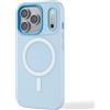 N NEWTOP 2in1 Cover CV57 Compatibile per Apple iPhone 17 PRO MAX, Custodia TPU Gel Silicone Flessibile Morbida Rigida Case Posteriore Protezione Fotocamera Anti Urto Guscio Scocca Colorato (Azzurro)