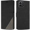 SONWO Cover per Honor 200 Smart/Honor X7C, Flip Custodia in PU Pelle, Cover a Libro Portafoglio con Slot per Schede e Supporto Stand per Honor 200 Smart/Honor X7C, Nero