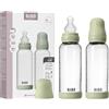 Bibs Biberon in vetro BIBS. Anti-coliche. Set di 2.Tettarella rotonda in Silicone. Favorisce l'allattamento naturale al seno, Complete Set - 240 ml (Pack of 2), Sage