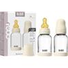 Bibs Biberon in vetro BIBS. Anti-coliche. Set di 2. Tettarella rotonda in lattice di gomma naturale. Favorisce l'allattamento naturale al seno, Complete Set - 120 ml (Pack of 2), Ivory