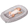 Medi Partners Riduttore Lettino Neonato - 100x60x15 Nido Antisoffoco Neonati Bozzolo Culla per Bebè neonata bilaterale Cuscino 100% Cotone Minky (Stelle con Minky grigio)