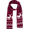 ALLY-MAGIC Sciarpa natalizia invernale lavorata a maglia con renna fiocco di neve morbida e calda sciarpe lunghe regalo di Natale festa di Natale per donne uomini ragazze regalo Xams Y11HSMLWJ, Rosso,