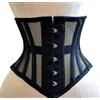 Naveed Corsetto sottoseno da donna, in rete, per Halloween, con allacciatura forte, per allenamento e riduzione della vita, beige., 38