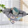 Yanmucy Nidi per gabbie per uccelli impermeabili in peluche invernale amaca per uccelli da appendere caldo letto per pappagalli accogliente ad angolo tenda per dormire e giocare (grigio, medio)