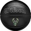 Wilson Pallone da Basket NBA Team Premiere, Design dinamico Con Effetto Pelle di Serpente, Toppa Della Squadra Ricamata, Squadra: Milwaukee Bucks, Colore: Nero, Taglia: 7