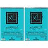 Canson XL Aquarelle - Set di 2 album di carta per acquarello, con spirale sul lato corto, 30 fogli, grana fine, 300 g, formato A4, colore: bianco
