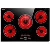 Karinear Piano Cottura Vetroceramica 5 Fuochi con Riscaldamento Triplo, 9000 W Controlli Indipendenti Avanzati di Piano Cottura Elettrico Incasso, Piastra in Ceramica, Timer, Pause, 77 cm