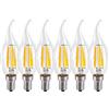 WULUN Set di 10 lampadine a filamento LED E14 400LM fiamma candela 2700K bianco caldo, dimmerabili, angolo di fascio 360°