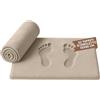 SoNiT home decor Set 2 Tappeti Scendiletto Panna 50x80 cm, Morbido per Camera da Letto e Salotto, Antiscivolo Assorbente per Interni, Tappeto Moderno e Lavabile per Uso Quotidiano