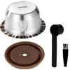 XIHIRCD Capsule Caffè Riutilizzabili Set per Vertuo, Acciaio Inossidabile 150ml Ricaricabili Accessori Capsule Caffe con Coperchio Cucchiaio Pennello Compatibili con Delonghi ENV135 ENV150