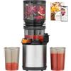 AMZCHEF Estrattore Frutta e Verdura con Bocca XXL 160 mm per Frutta Intera, Slow Juicer Silenzioso ≤45 dB, Capacità 2 L, Estrattore di Succo con Triplo Filtro Acciaio Inox, Facile da Montare e Pulire