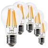 SUNSEED 5X Lampadina Super Efficiente E27 Filamento LED 7W Goccia, sostituzione 100W, A60 1521 Lm Luce Calda 2700K, 100W Equivalente