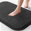 wyewye Tappeto da bagno in microfibra, 2 cm di spessore, super assorbente, 40 x 60 cm, colore nero