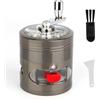 LHOEST Grinder - Macinaspezie grande, 63 mm, 40 denti, in metallo, set da 4 pezzi, per spezie, polline