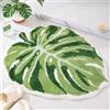 Dermalyx Monstera Tappeto da Bagno Foglia, Tappetino Antiscivolo in Design Foglia di Palma, Tappeto per Bagno, Stile Boho, Zerbino Verde per Doccia e Vasca da Bagno