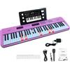 Funtaki Tastiera pianoforte elettronica a 61 tasti per adulti e bambini, con tasti luminosi, modalità di apprendimento, digitale pianoforte