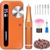 ENGERWALL Fresa per Unghie Professionale 35000 Giri/min, Lima Elettrica Ricaricabile per Unghie Gel e Acrilico, Kit Manicure Pedicure Portatile Senza Fili con 7 Punte e 56 Nastri Abrasivi, Arancione