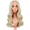 MapofBeauty 22 Pollic/55cm Lungo Profondo Onda Con Frange Sintetico Fibra Ricci Capelli Middle Cosplay Parrucche (Biondo)