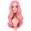 MapofBeauty 22 Pollic Lungo Profondo Onda Ricci Parrucche (Leggero Rosa)