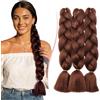 SEGO Treccia Finta 3 Ciocche per Treccine Africane Capelli Fibre Extension Lunghe 60cm Afro Braiding Hair Ombre Colorate Donna Bambina 300g, 33# Castano Ramato Scuro