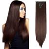 SEGO Extension clip per capelli - clip per capelli sintetici a buon mercato lisci, lisci, lisci, lisci, con 8 meches 18 clip, estensione per capelli a clip, 66 cm, colore: grigio ombreggiato
