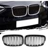 AggAuto Griglia anteriore a 7 barre doppie, colore nero lucido per BMW Serie 1, F20/F21, 2011-2014