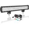 AUXTINGS 50 cm Fuoristrada Barra LED,126W barra luminosa a LED da lavoro con 12V telecomando strobo cablaggio,faretto e inondazione led luci 6000K Impermeabile per 4x4 trattore camion veicoli barche