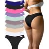 FINETOO Confezione da 10 Mutandine Sexy da Donna in Cotone, Elasticizzate, a Vita Bassa, a Vita Bassa, a Vita Bassa, con Vita a V, sfacciate, Taglie S-XL, Multicolore A., Medium