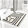 Tappetino Da Bagno In Pietra Diatomite 50x80 Cm - Antiscivolo Con Fondo In Gomma, Super Assorbente In 10 Secondi, Grigio - Per Doccia, Cucina E Ingresso - 5